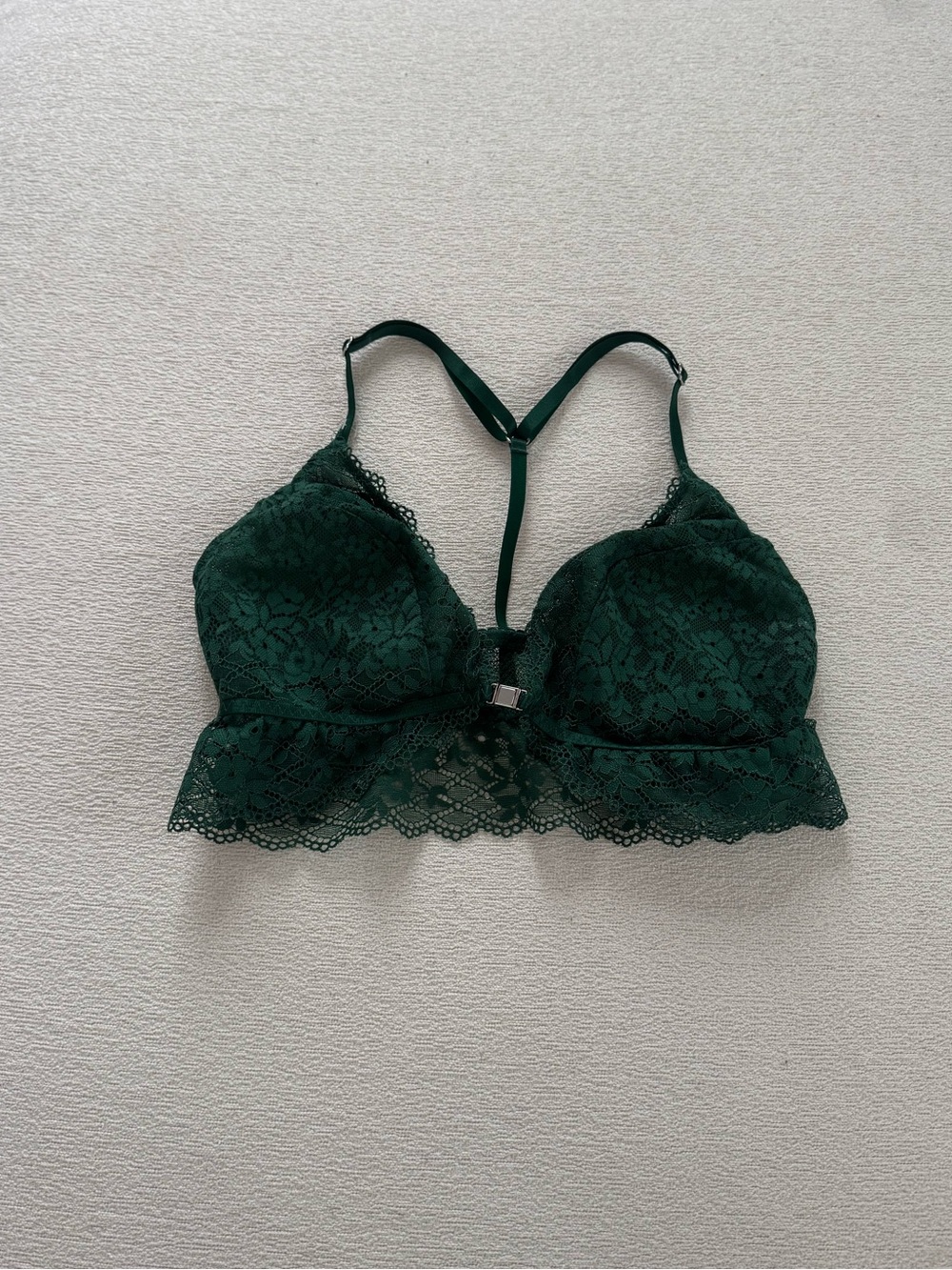 Gilligan & O’Malley Green Lace Racerback Bralette XS